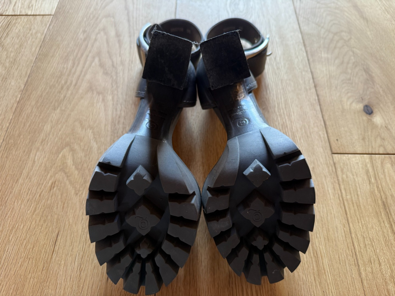 Alexander McQueen Grey lug-sole heels
