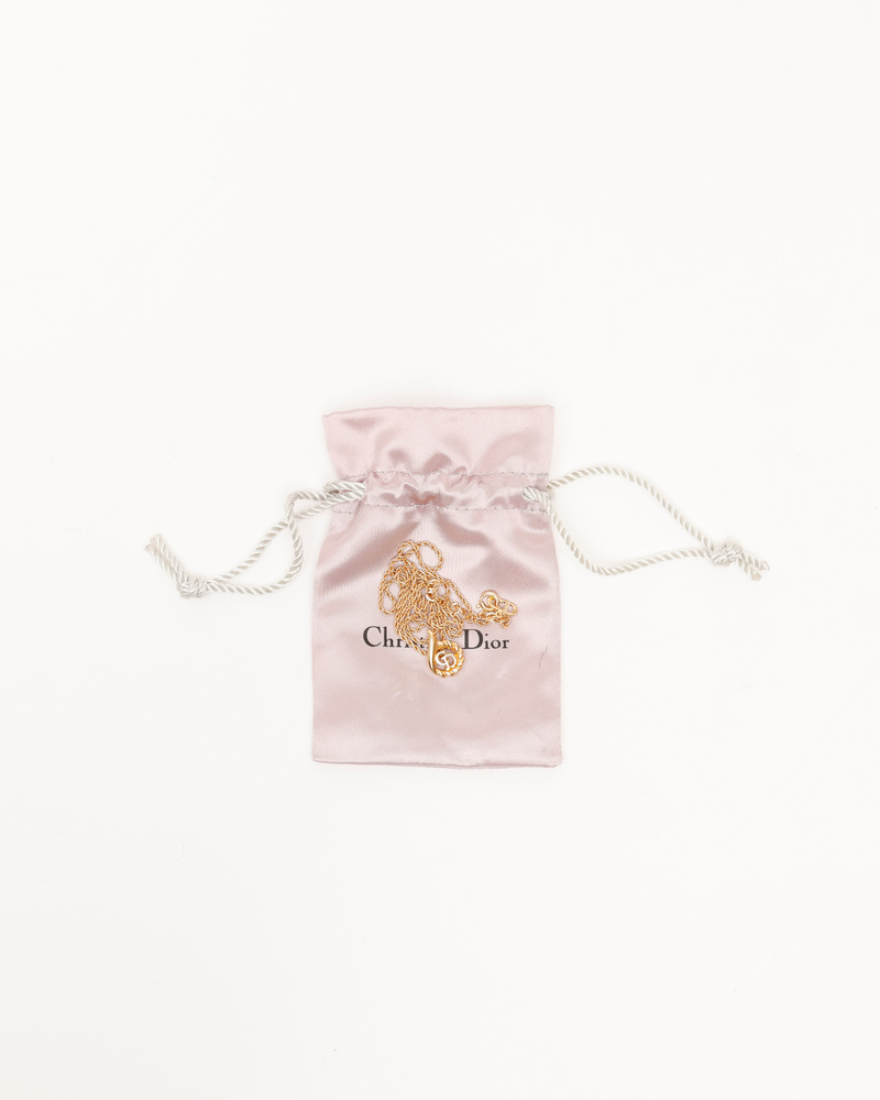 Christian Dior CD Twisted Logo Necklace