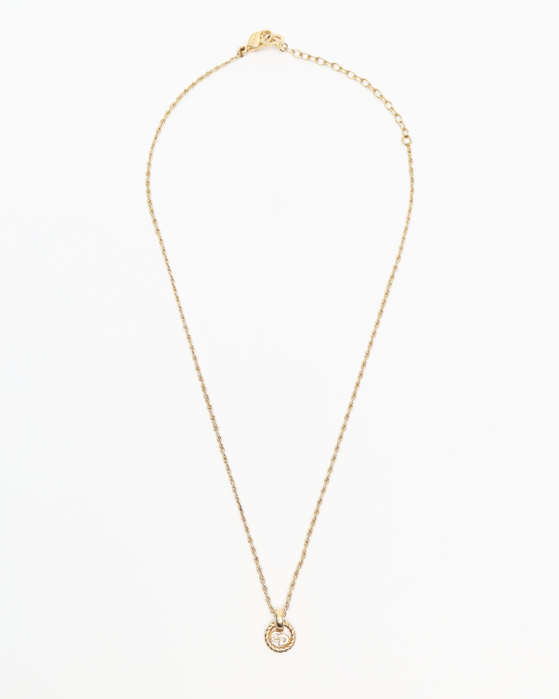 Christian Dior CD Twisted Logo Necklace