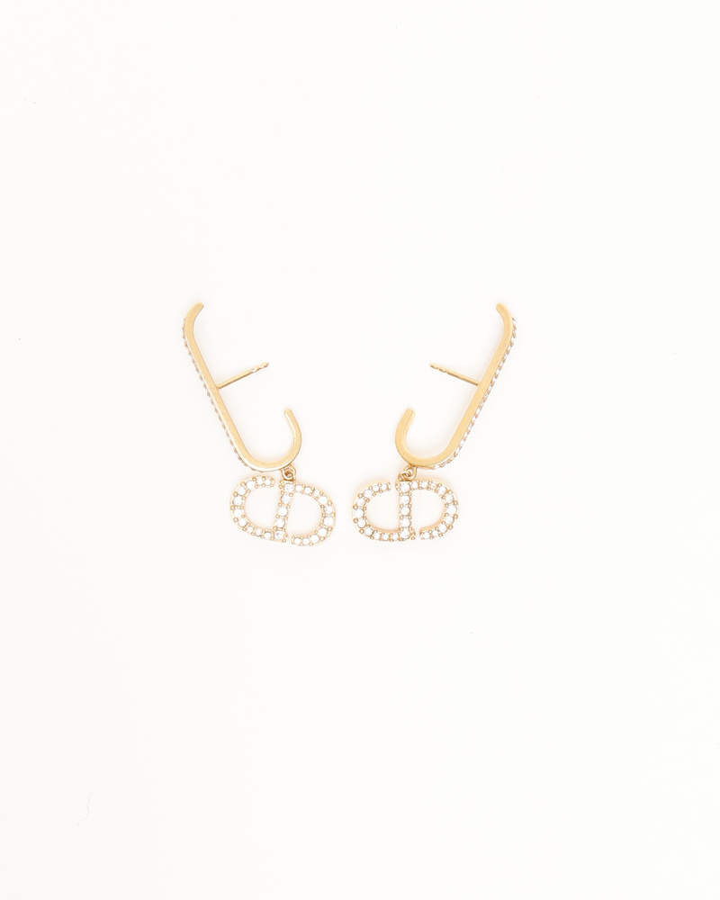 Christian Dior CD Rhinestone Earrings