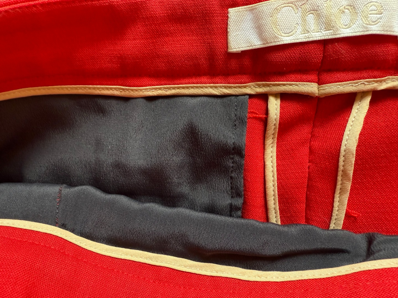 Chloé Pantalon droit rouge