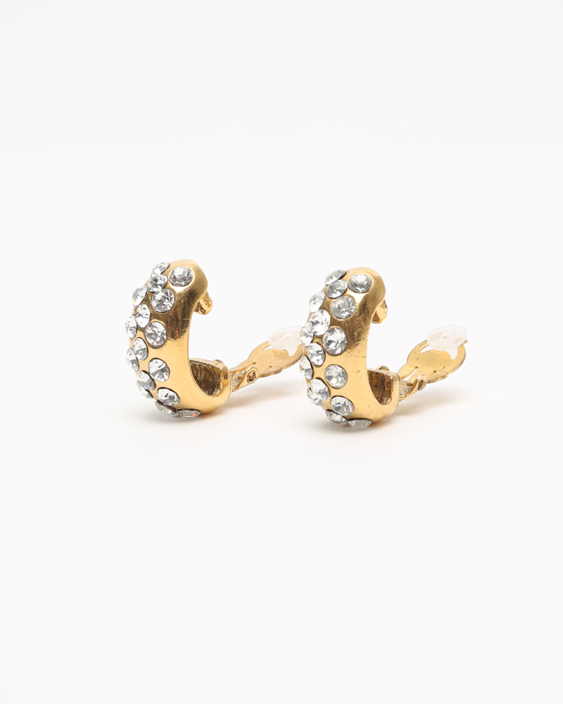 Chanel Rhinestones Clip-on Earrings