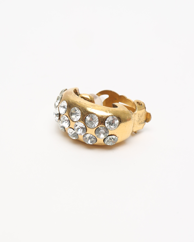 Chanel Rhinestones Clip-on Earrings