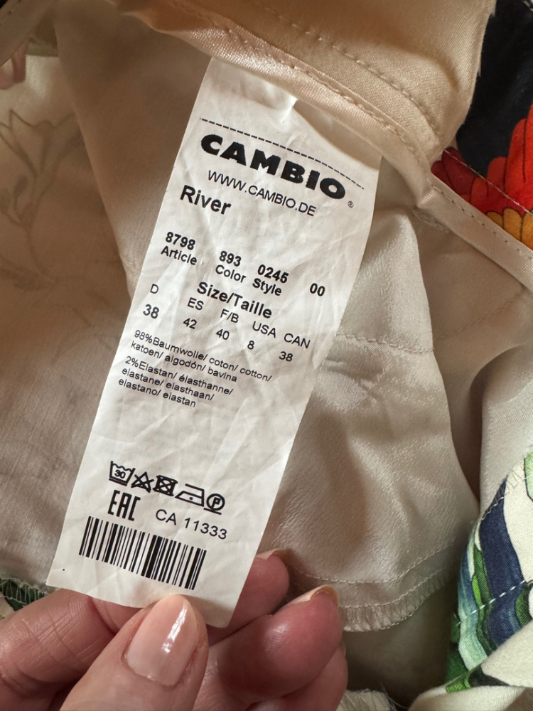 Cambio River flower bird pants 38