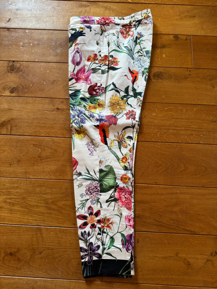 Cambio River flower bird pants 38