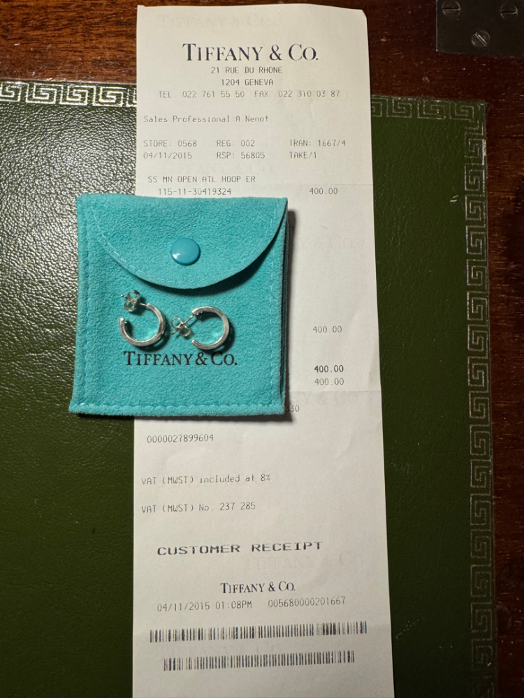 Tiffany & Co ATLAS silver mini hoop earrings