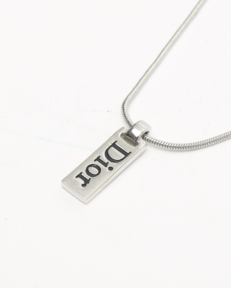 Christian Dior Logo Plate Necklace