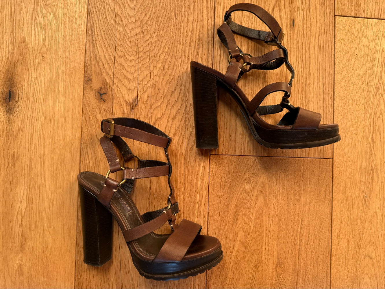 Ralph Lauren Collection Brown strappy sandals!