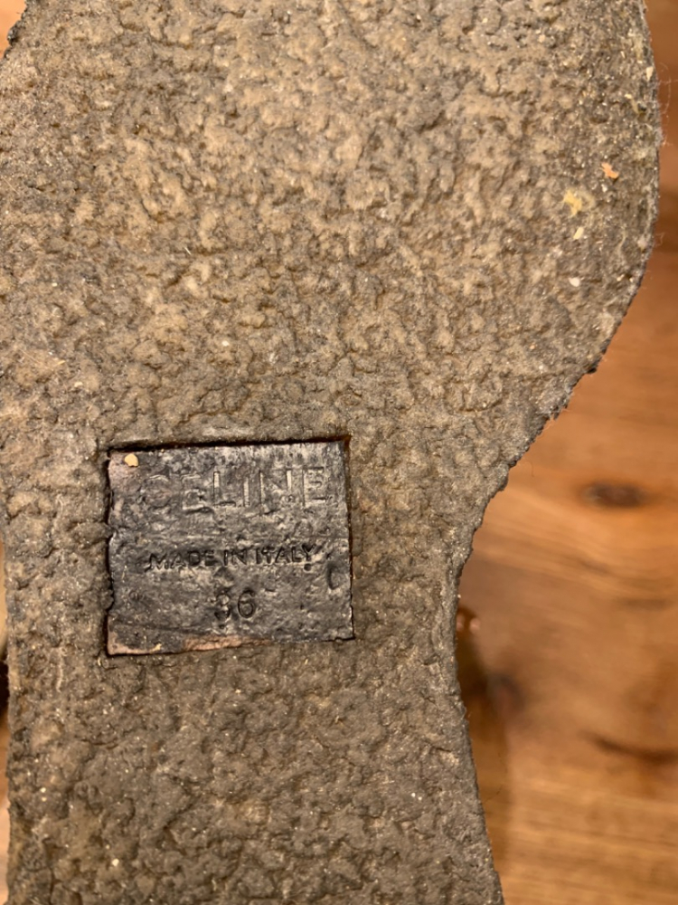 Celine Feline leather wedges