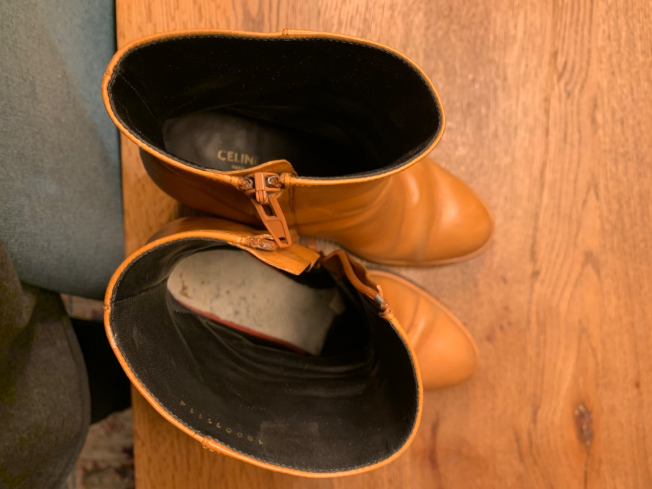 Celine Feline leather wedges