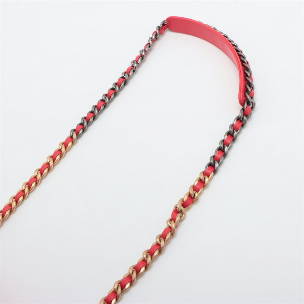 Chanel 19 Medium Matelassè Lambskin Leather 2-Ways Flap Handbag Red