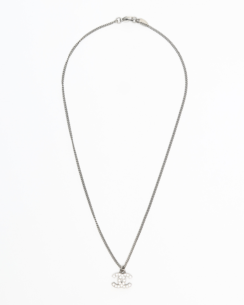 Chanel Coco mark Rhinestone Necklace