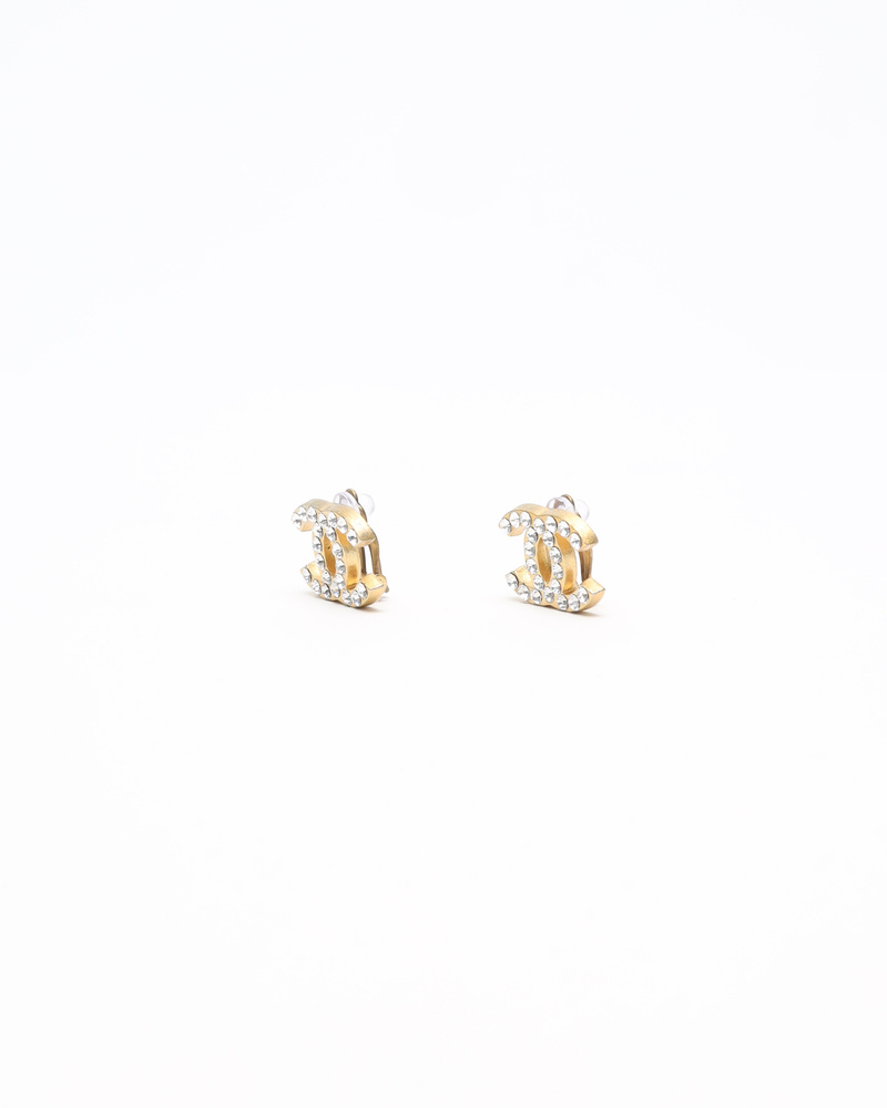 Chanel Coco Mark Rhinestone Earrings