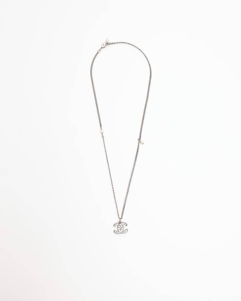 Chanel Coco Mark Rhinestone and Pearl Necklace