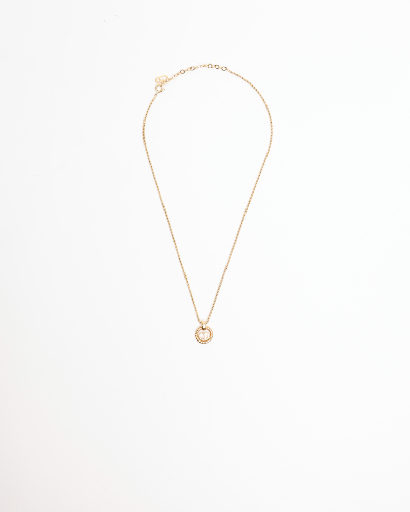 Christian Dior CD Twisted Logo Necklace