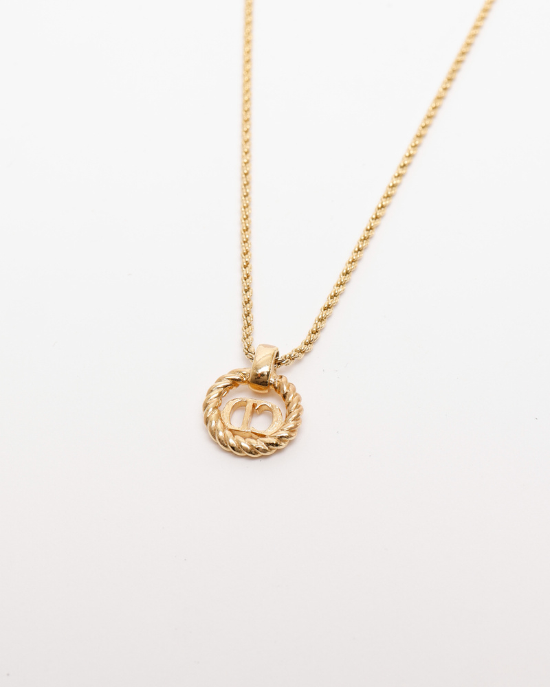 Christian Dior CD Twisted Logo Necklace