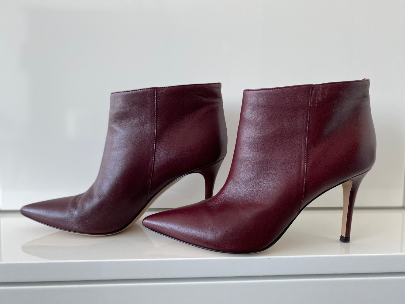Gianvito Rossi Bottines en nappa bourgogne