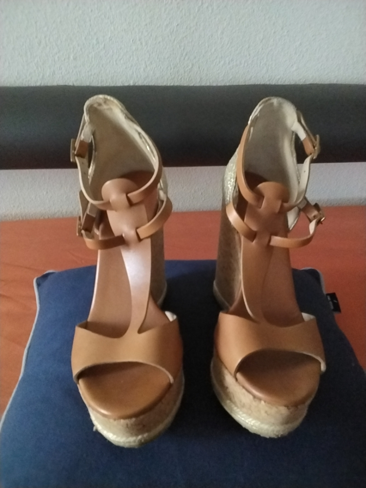 Jimmy Choo Wedges en liège et en cuir
