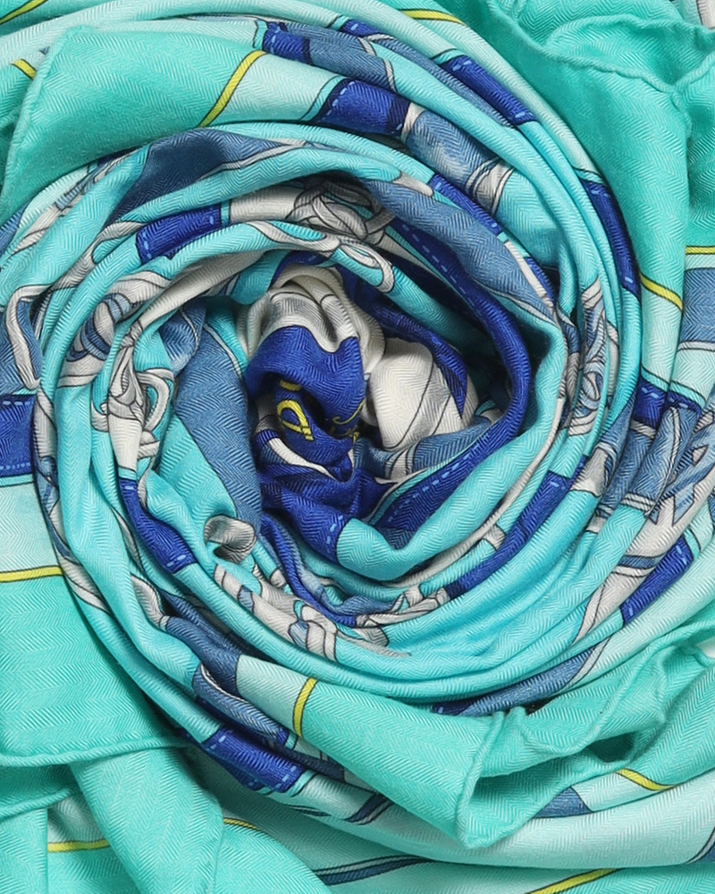 Hermès La Promexiade Matin Cashmere Silk Scarf