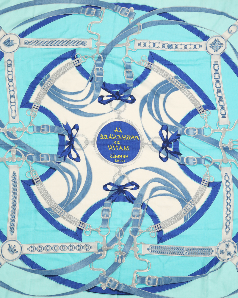 Hermès La Promexiade Matin Cashmere Silk Scarf