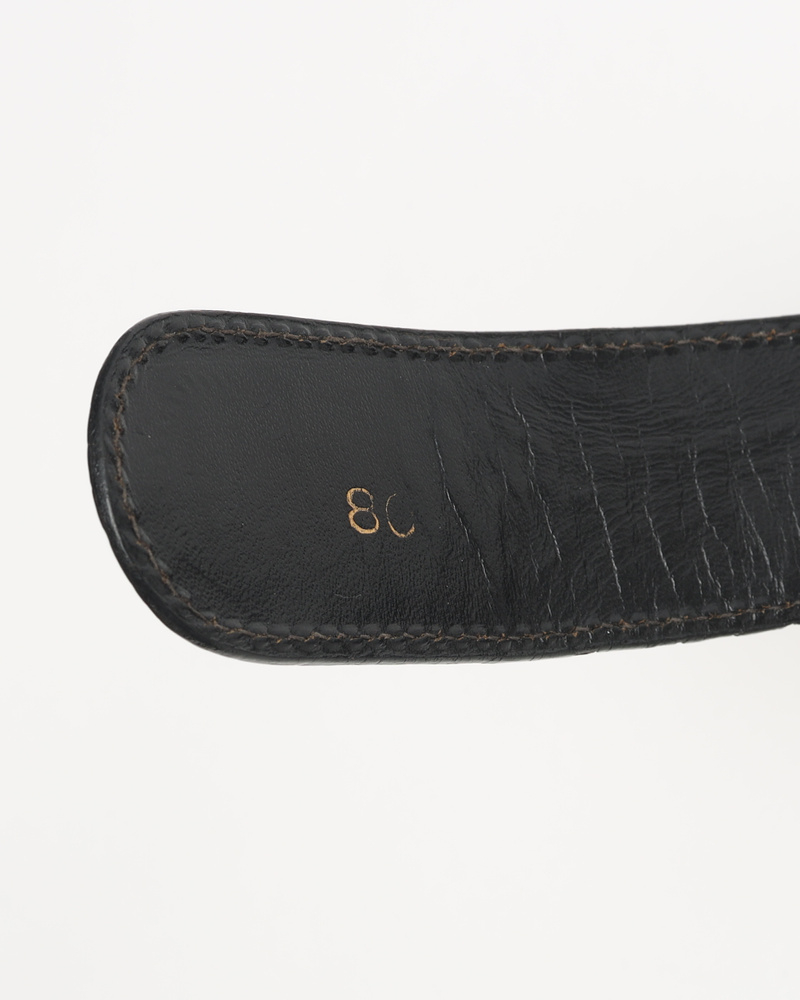 Celine Céline Carriage Backle Crocodile Leather Belt