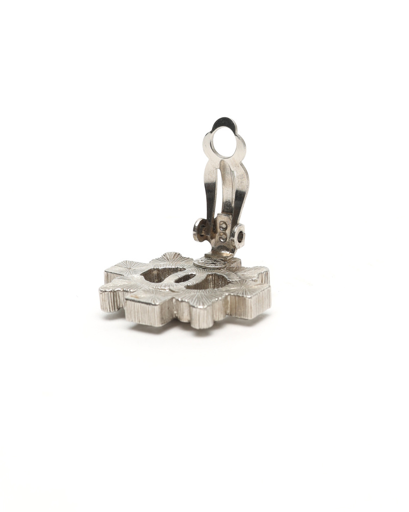 Chanel Coco Mark Rhinestone Clip-on Earrings