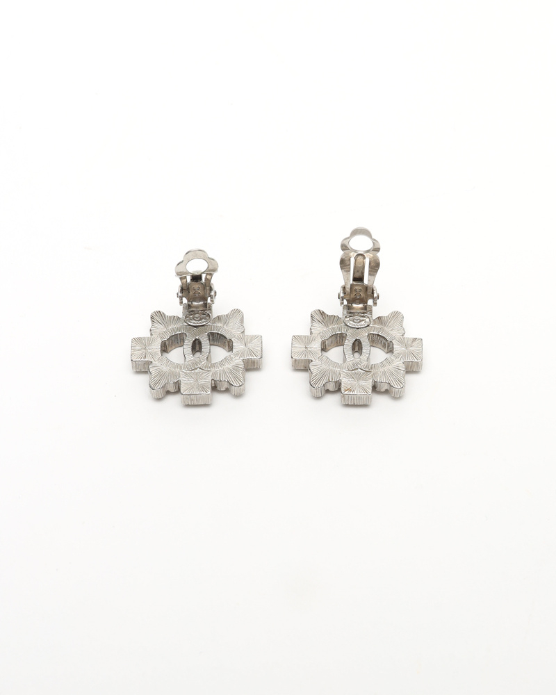 Chanel Coco Mark Rhinestone Clip-on Earrings