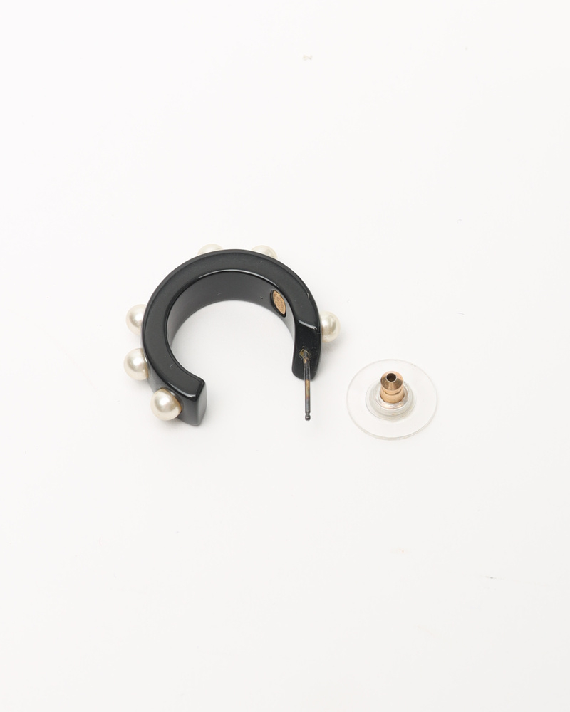 Chanel Coco Mark Resin and Pearl Earrings