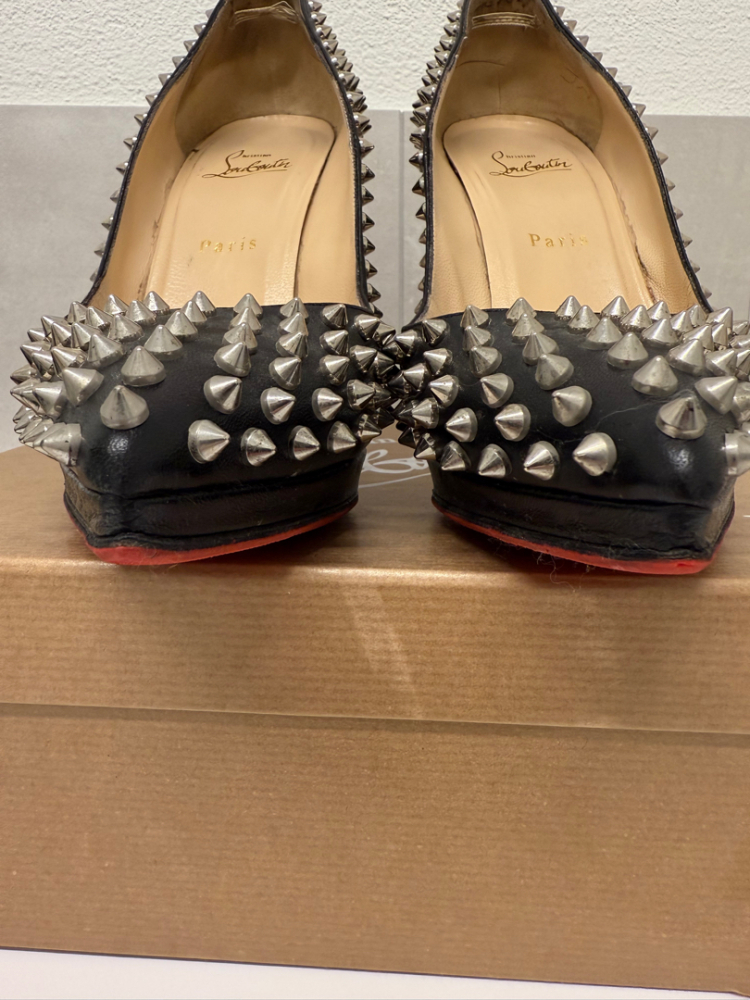 Christian Louboutin Pigalle Plato Spikes 120 Nappa Black/Silver