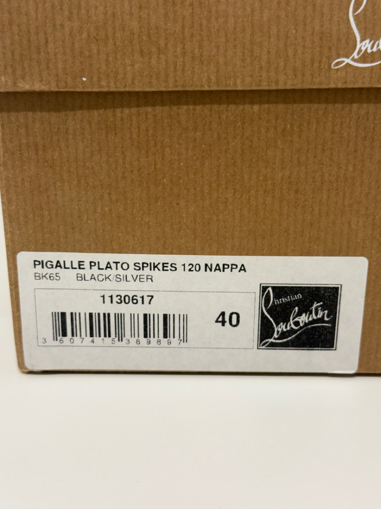 Christian Louboutin Pigalle Plato Spikes 120 Nappa Black/Silver
