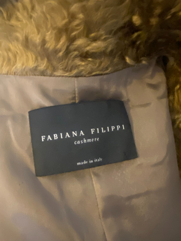 Fabiana Filippi Braun/goldener Mohair-Mantel