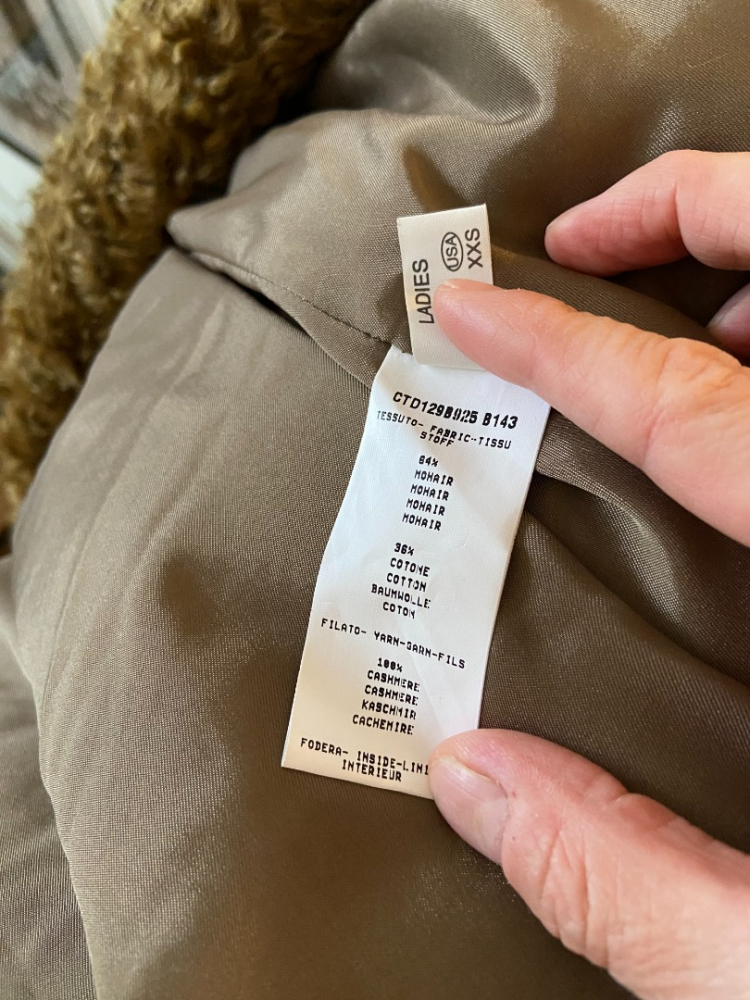 Fabiana Filippi Braun/goldener Mohair-Mantel