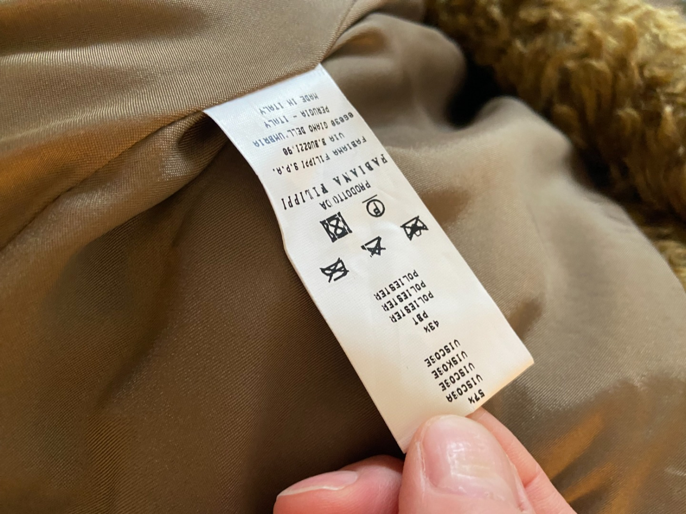 Fabiana Filippi Braun/goldener Mohair-Mantel