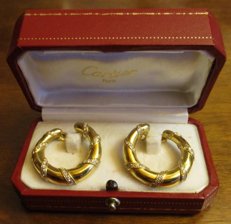Cartier 18 ct gold hoop earrings