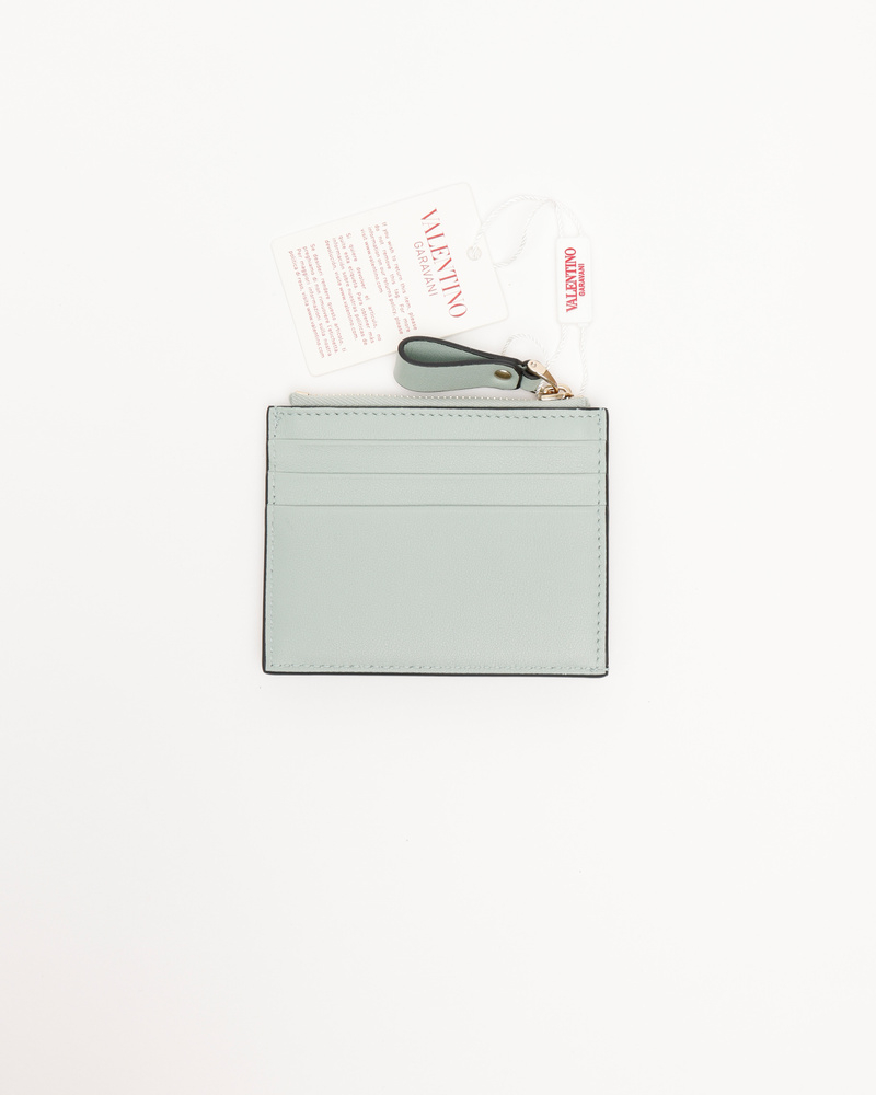 Valentino Rock Studs Leather Card Holder