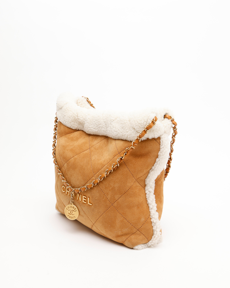 Chanel Small Shearling 22 Hobo Bag