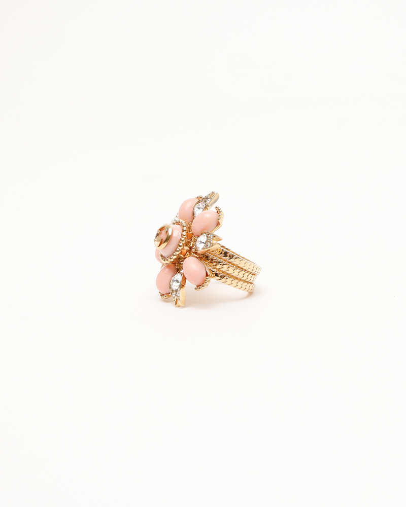 Gucci Interlocking G Flower Ring Rhinestone
