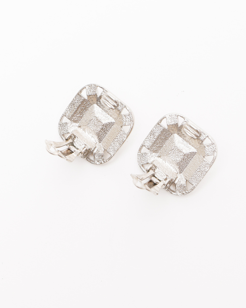 Chanel Coco Mark Rhinestone Clip-on Earrings