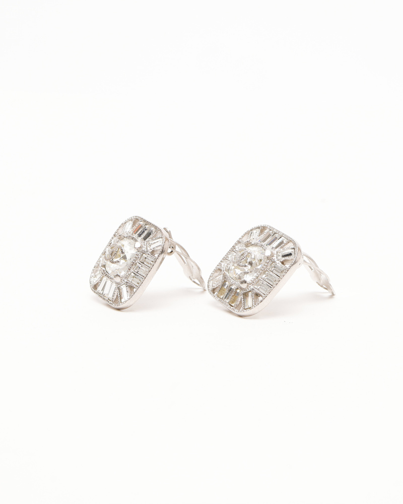 Chanel Coco Mark Rhinestone Clip-on Earrings