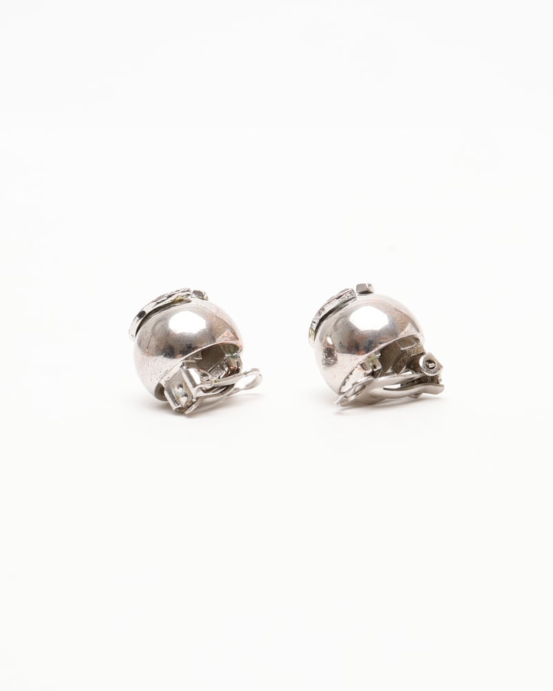 Chanel Coco Mark Silver Clip-on Earrings