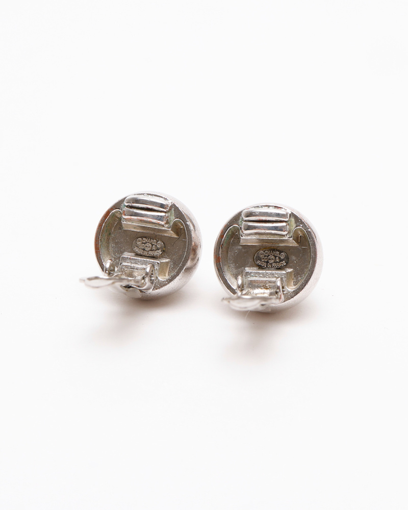 Chanel Coco Mark Silver Clip-on Earrings
