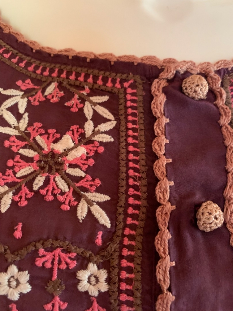 Odd Molly Top en soie brodée à manches longues