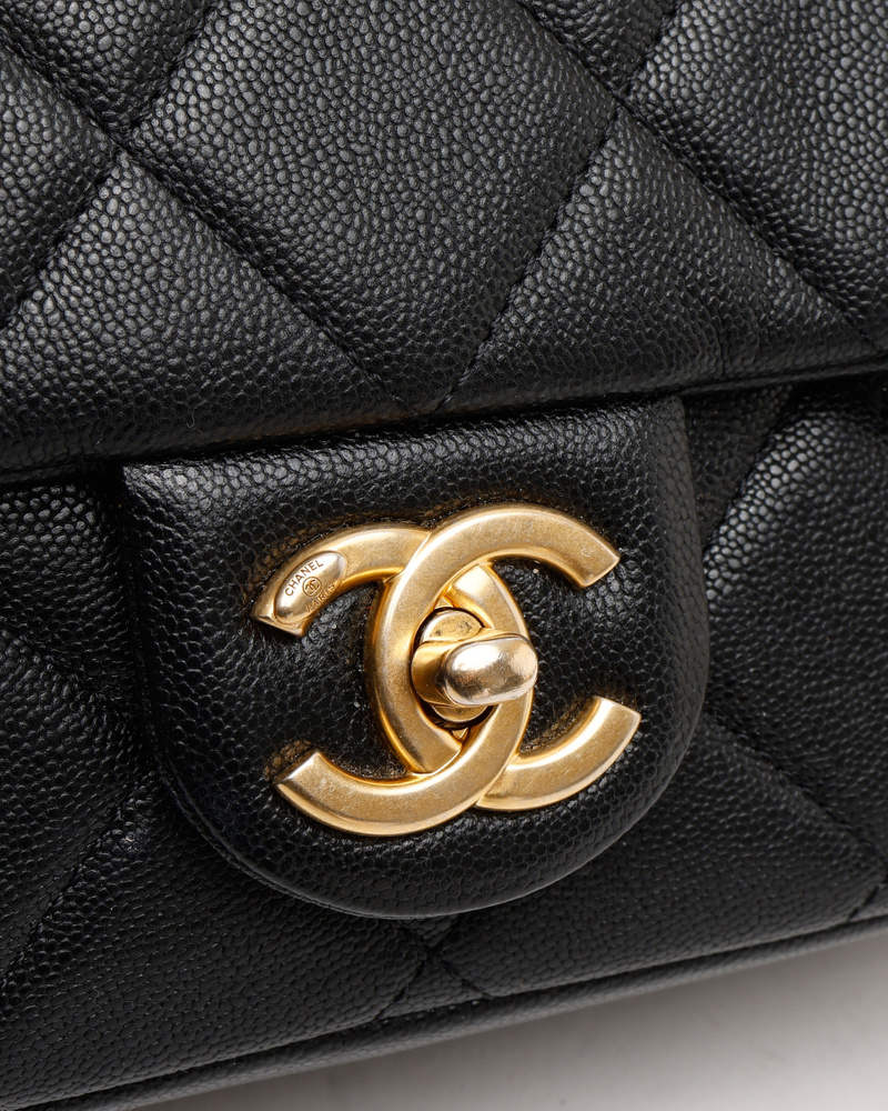 Chanel Small Square Caviar Top Handle Bag