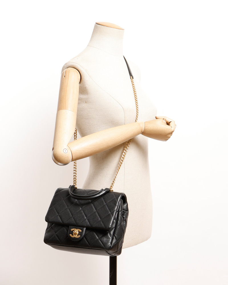 Chanel Small Square Caviar Top Handle Bag