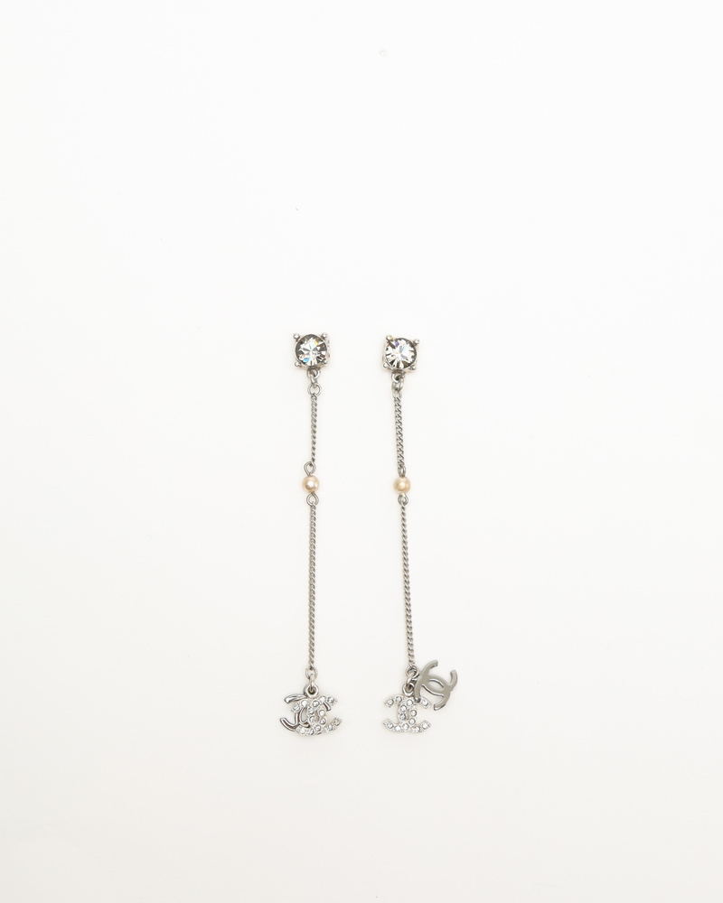 Chanel Coco Mark Rhinestone Earrings