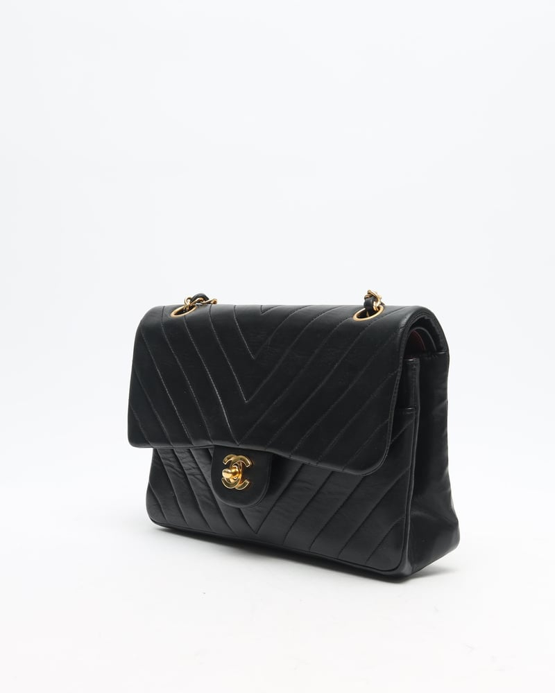 Chanel Medium Chevron Double Flap Bag