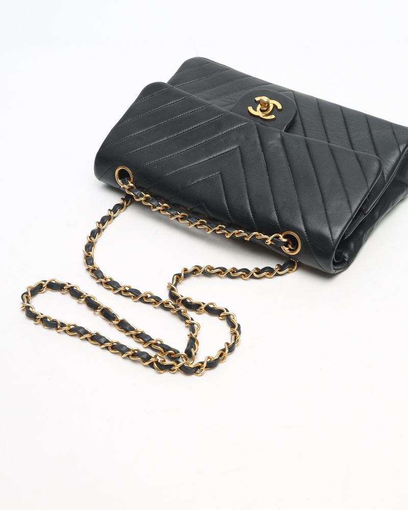 Chanel Medium Chevron Double Flap Bag