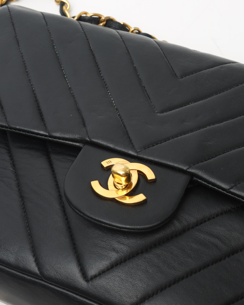 Chanel Medium Chevron Double Flap Bag