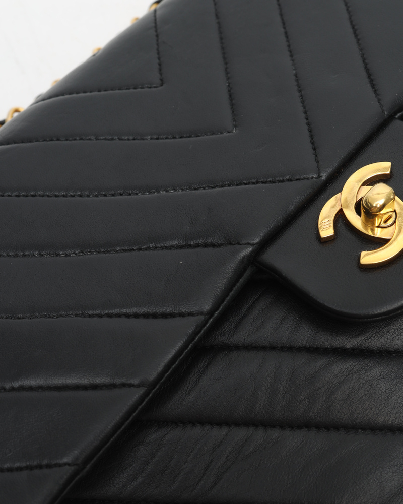 Chanel Medium Chevron Double Flap Bag