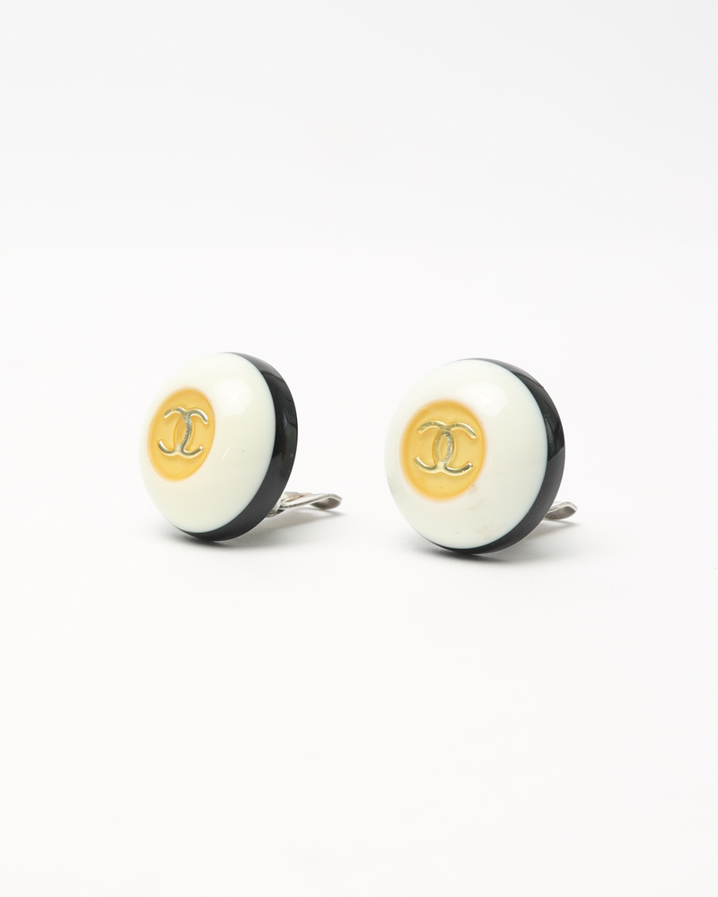 Chanel Coco Mark Resin Clip-on Earrings